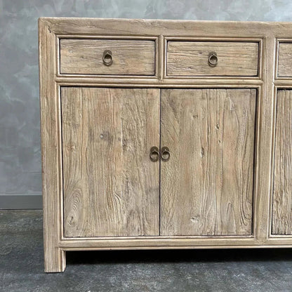 Antique Reclaimed Elm Wood Sideboard